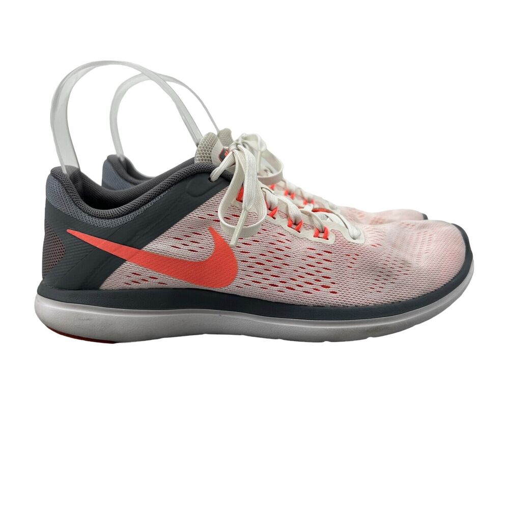 Nike Womens 7 Running Shoes Flex Athletic White Bright Mango Grey 830751-101